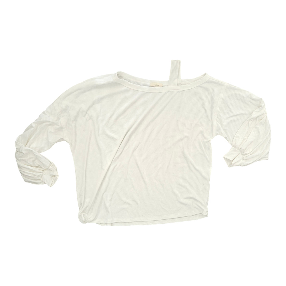 Entro XL White Long Sleeve Pullover Cold Shoulder Shirt